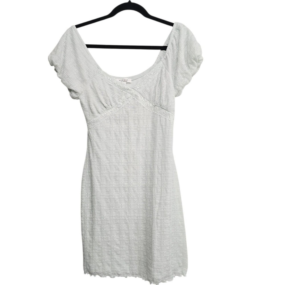 Kirious Los Angeles White Mini Dress S Puff Sleeve Coquette Soft Girl Milkmaid